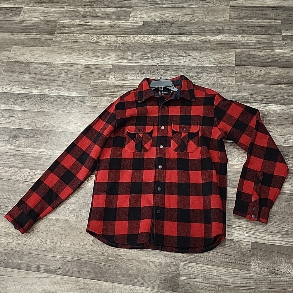 SmartWool Plaid Longsleeve Button Up Shirt, Red/Black, Size Large